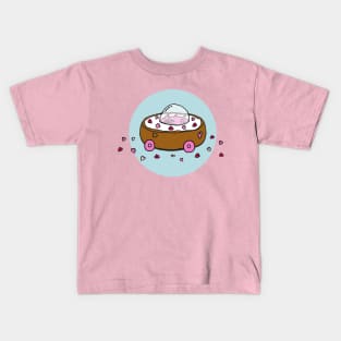 Valentine's Day Donut Car with Heart Sprinkles (Blue) Kids T-Shirt